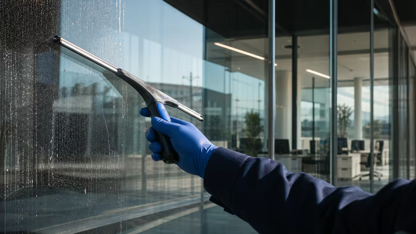 Sorgfältige professionelle Glasreinigung